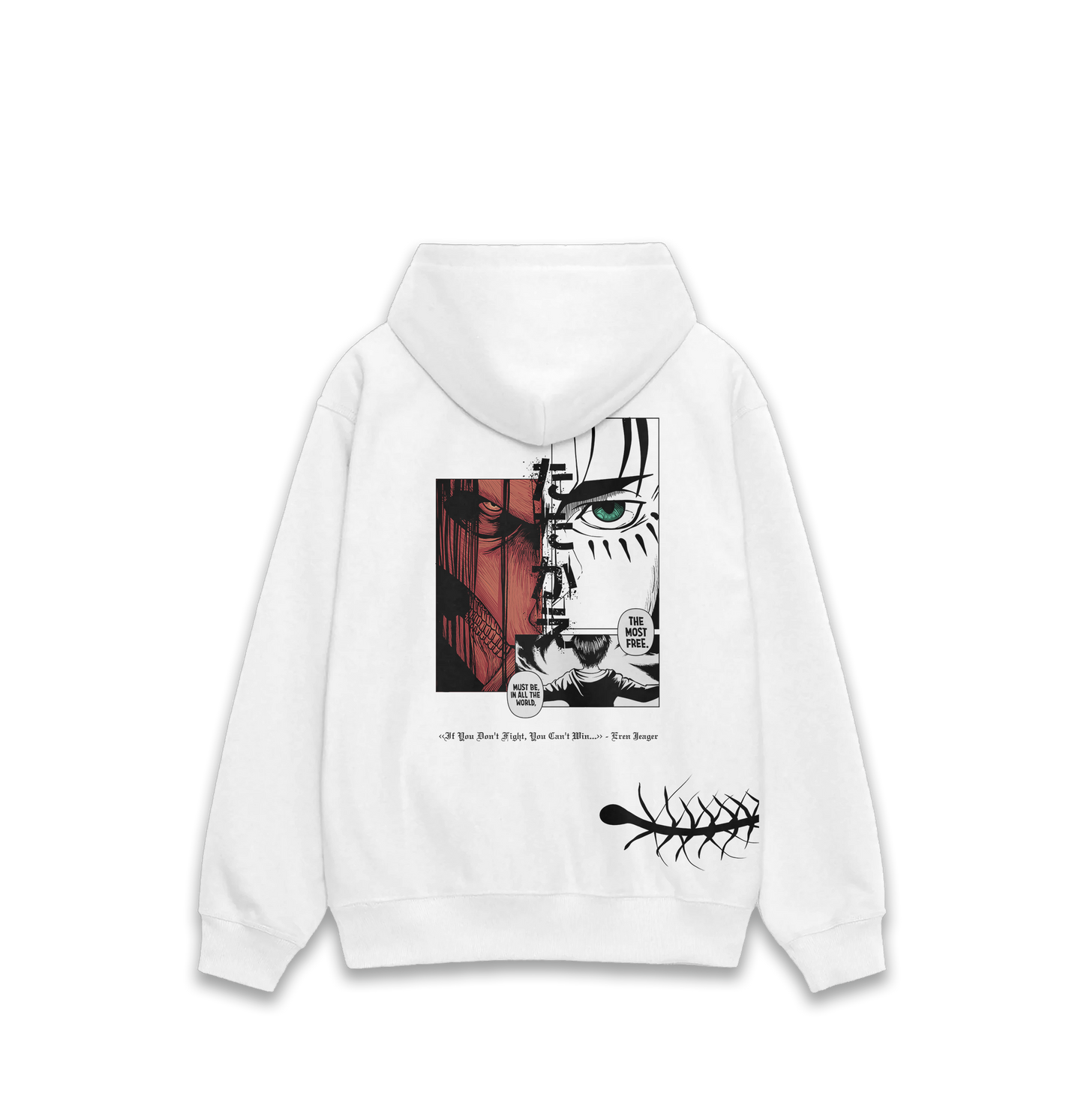 Tatakae White Hoodie